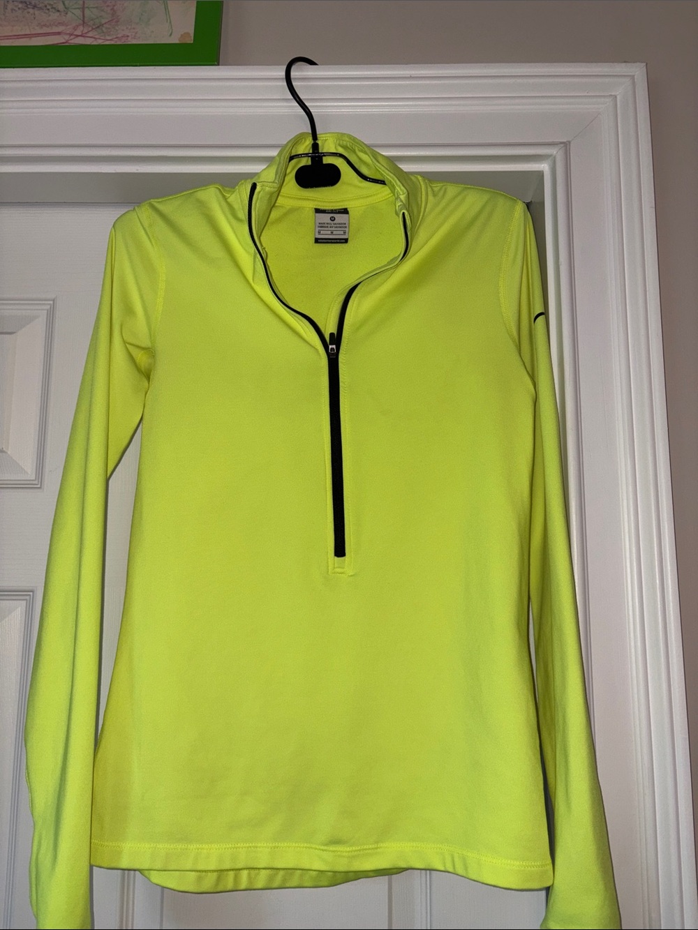 Nike Women's Neon Yellow Quarter-Zip Med
